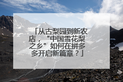 从古梨园到新农店，“中国雪花梨之乡”如何在拼多多开启新篇章？