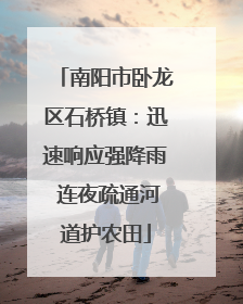 南阳市卧龙区石桥镇：迅速响应强降雨 连夜疏通河道护农田