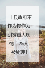 县政府不作为慢作为引发重大舆情，25人被处理