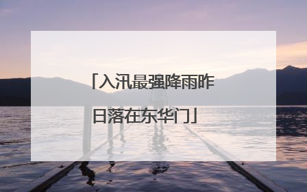 入汛最强降雨昨日落在东华门