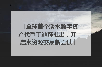 全球首个淡水数字资产代币于迪拜推出，开启水资源交易新尝试