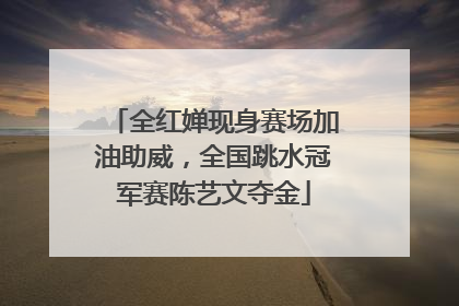 全红婵现身赛场加油助威，全国跳水冠军赛陈艺文夺金