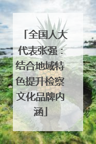 全国人大代表张强：结合地域特色提升检察文化品牌内涵