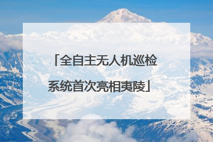 全自主无人机巡检系统首次亮相夷陵