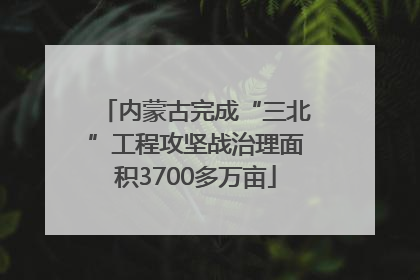 内蒙古完成“三北”工程攻坚战治理面积3700多万亩
