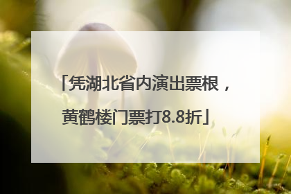 凭湖北省内演出票根，黄鹤楼门票打8.8折
