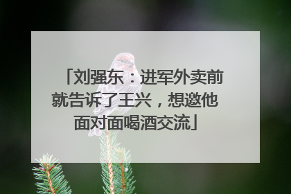 刘强东：进军外卖前就告诉了王兴，想邀他面对面喝酒交流