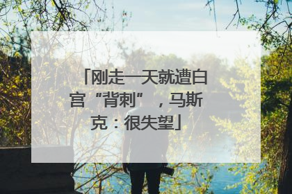 刚走一天就遭白宫“背刺”，马斯克：很失望