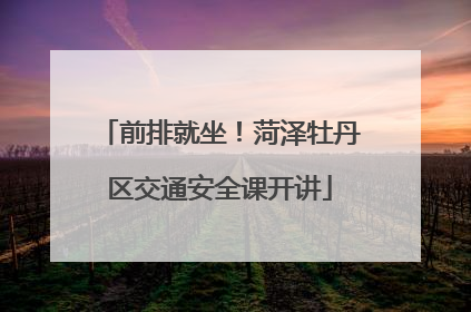前排就坐！菏泽牡丹区交通安全课开讲