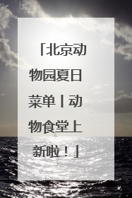 北京动物园夏日菜单丨动物食堂上新啦！