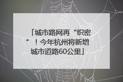 城市路网再“织密”！今年杭州将新增城市道路60公里
