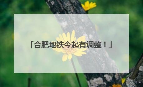 合肥地铁今起有调整！