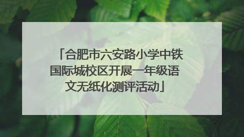 合肥市六安路小学中铁国际城校区开展一年级语文无纸化测评活动