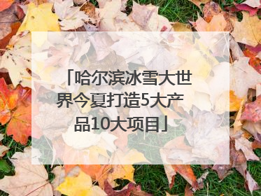 哈尔滨冰雪大世界今夏打造5大产品10大项目
