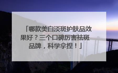 哪款美白淡斑护肤品效果好？三个口碑厉害祛斑品牌，科学拿捏！
