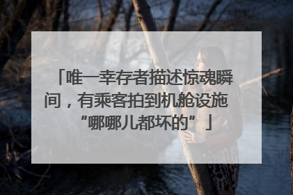 唯一幸存者描述惊魂瞬间，有乘客拍到机舱设施“哪哪儿都坏的”