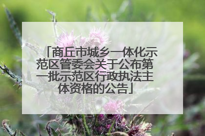 商丘市城乡一体化示范区管委会关于公布第一批示范区行政执法主体资格的公告