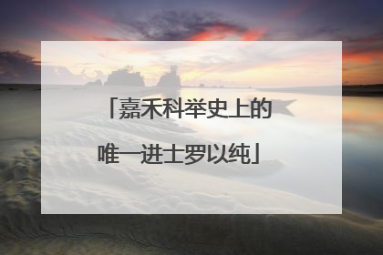 嘉禾科举史上的唯一进士罗以纯