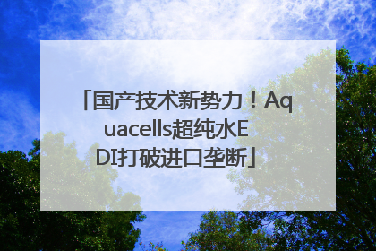 国产技术新势力！Aquacells超纯水EDI打破进口垄断