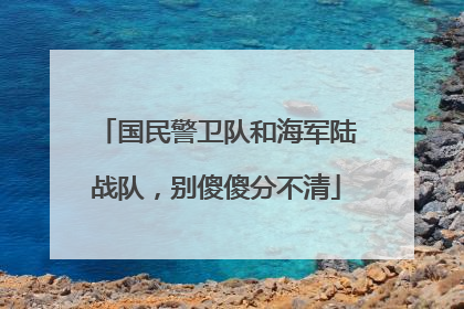 国民警卫队和海军陆战队，别傻傻分不清