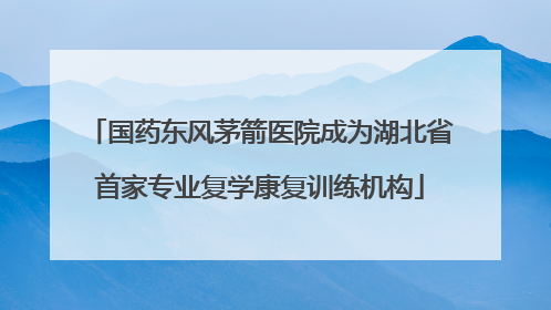 国药东风茅箭医院成为湖北省首家专业复学康复训练机构
