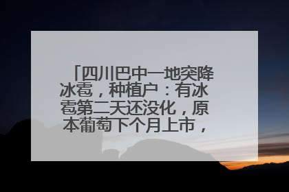 四川巴中一地突降冰雹，种植户：有冰雹第二天还没化，原本葡萄下个月上市，现在全被打落