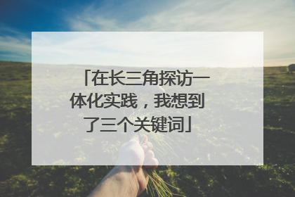在长三角探访一体化实践，我想到了三个关键词