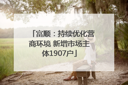 富顺：持续优化营商环境 新增市场主体1907户