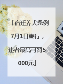 宿迁养犬条例7月1日施行，违者最高可罚5000元