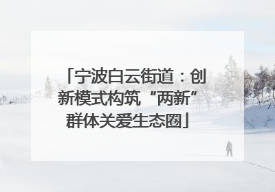 宁波白云街道：创新模式构筑“两新”群体关爱生态圈