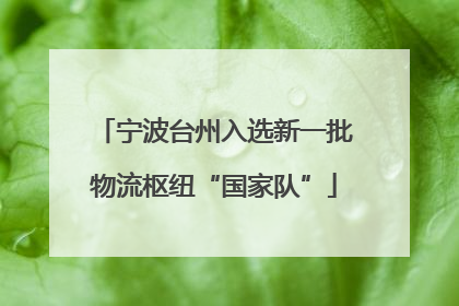 宁波台州入选新一批物流枢纽“国家队”