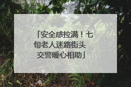 安全感拉满！七旬老人迷路街头 交警暖心相助