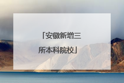 安徽新增三所本科院校