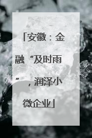 安徽：金融“及时雨”，润泽小微企业