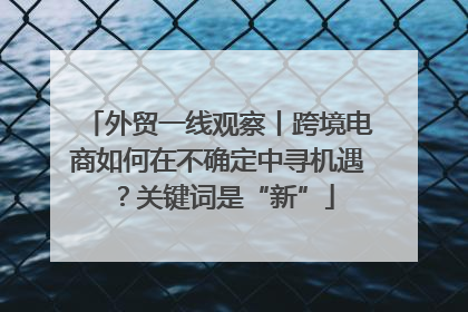 外贸一线观察丨跨境电商如何在不确定中寻机遇？关键词是“新”