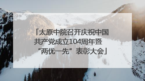 太原中院召开庆祝中国共产党成立104周年暨“两优一先”表彰大会