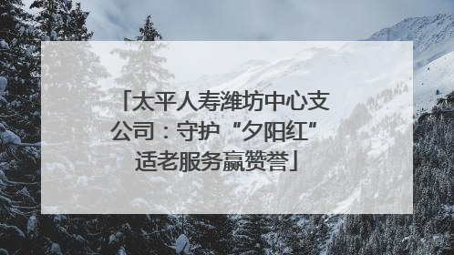太平人寿潍坊中心支公司：守护“夕阳红” 适老服务赢赞誉