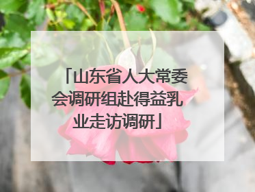 山东省人大常委会调研组赴得益乳业走访调研