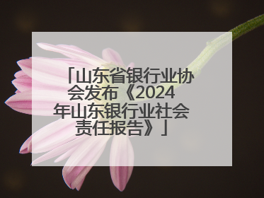 山东省银行业协会发布《2024年山东银行业社会责任报告》