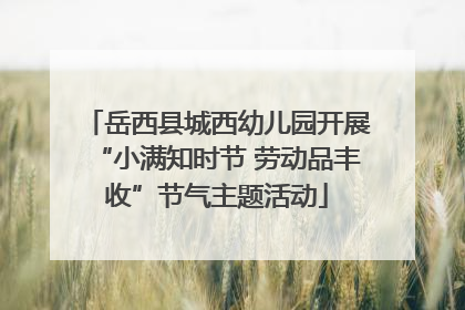岳西县城西幼儿园开展“小满知时节 劳动品丰收”节气主题活动