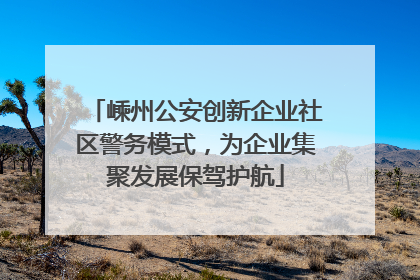 嵊州公安创新企业社区警务模式，为企业集聚发展保驾护航