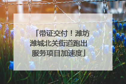 带证交付！潍坊潍城北关街道跑出服务项目加速度