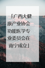 广西大健康产业协会功能医学专业委员会在南宁成立