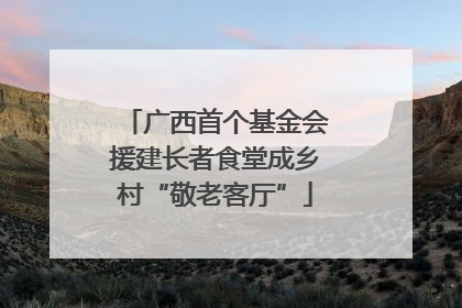 广西首个基金会援建长者食堂成乡村“敬老客厅”