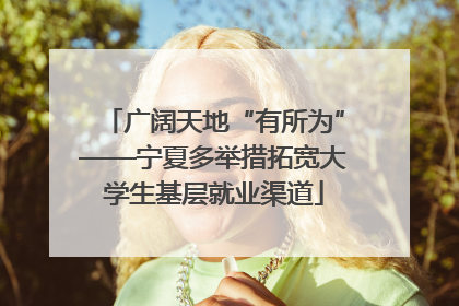 广阔天地“有所为”——宁夏多举措拓宽大学生基层就业渠道