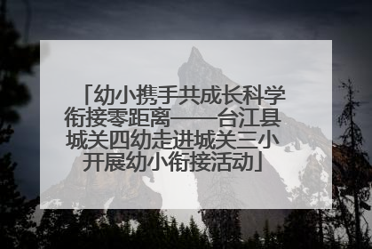 幼小携手共成长科学衔接零距离——台江县城关四幼走进城关三小开展幼小衔接活动