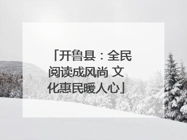 开鲁县：全民阅读成风尚 文化惠民暖人心