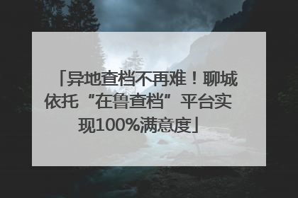 异地查档不再难！聊城依托“在鲁查档”平台实现100%满意度