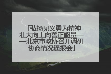 弘扬见义勇为精神 壮大向上向善正能量——北京市政协召开调研协商情况通报会