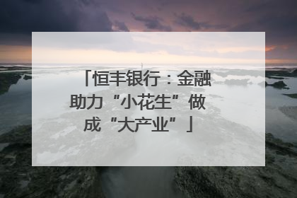 恒丰银行：金融助力“小花生”做成“大产业”
